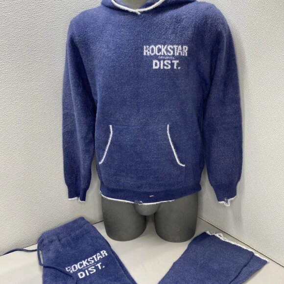 Rockstar Original Mohair Knit “Lake Navy” Track Set – Size S (NWT) - Picture 1 of 16